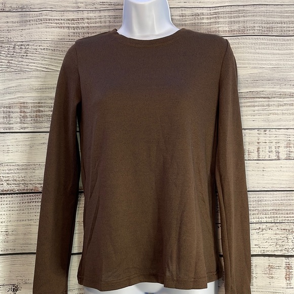 Brown Long Sleeve Crewneck Tshirt | Size Small - Picture 2 of 6